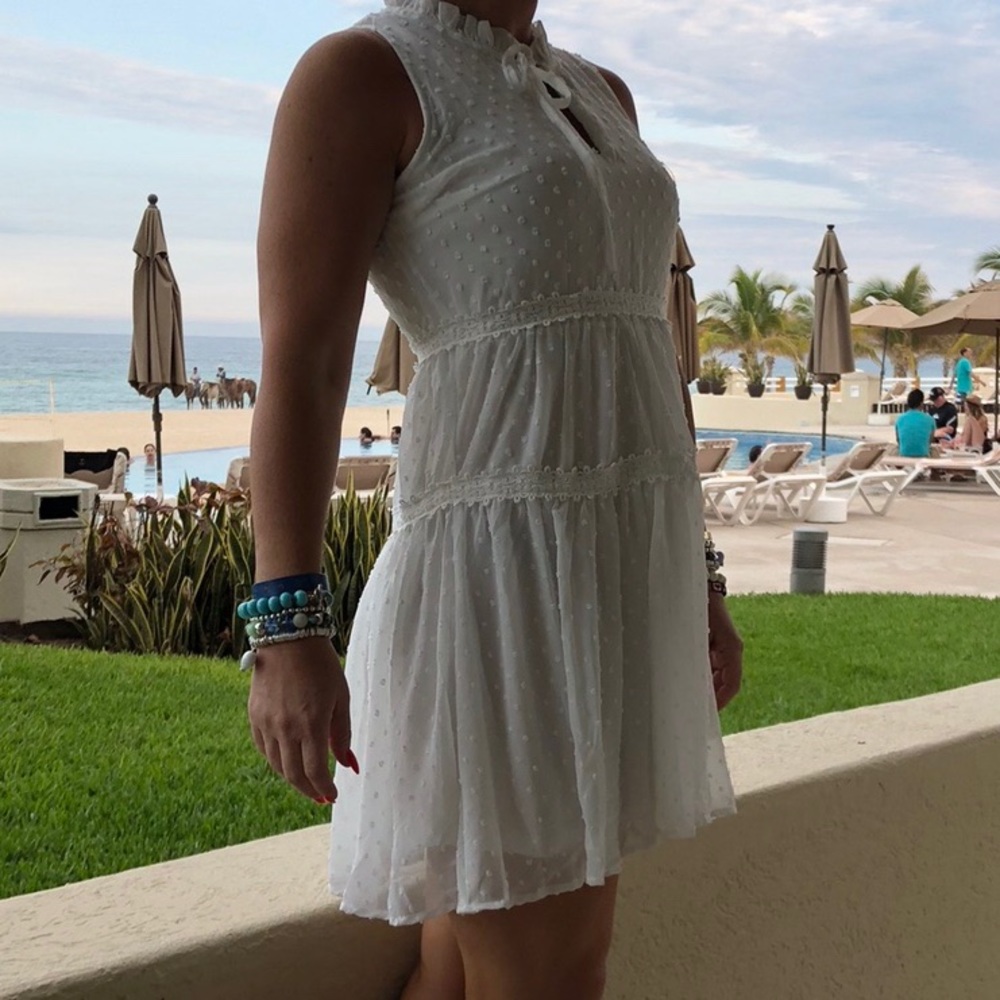 White flowing dress